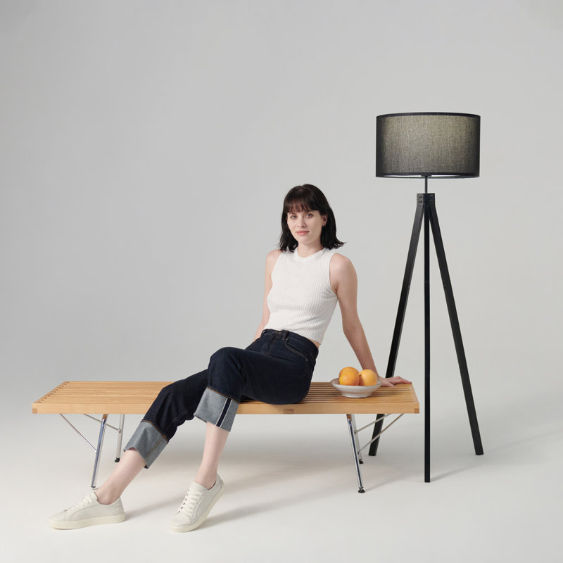 Black Tripod Floor Lamp with 3-Way Switch for Kids' Nursery