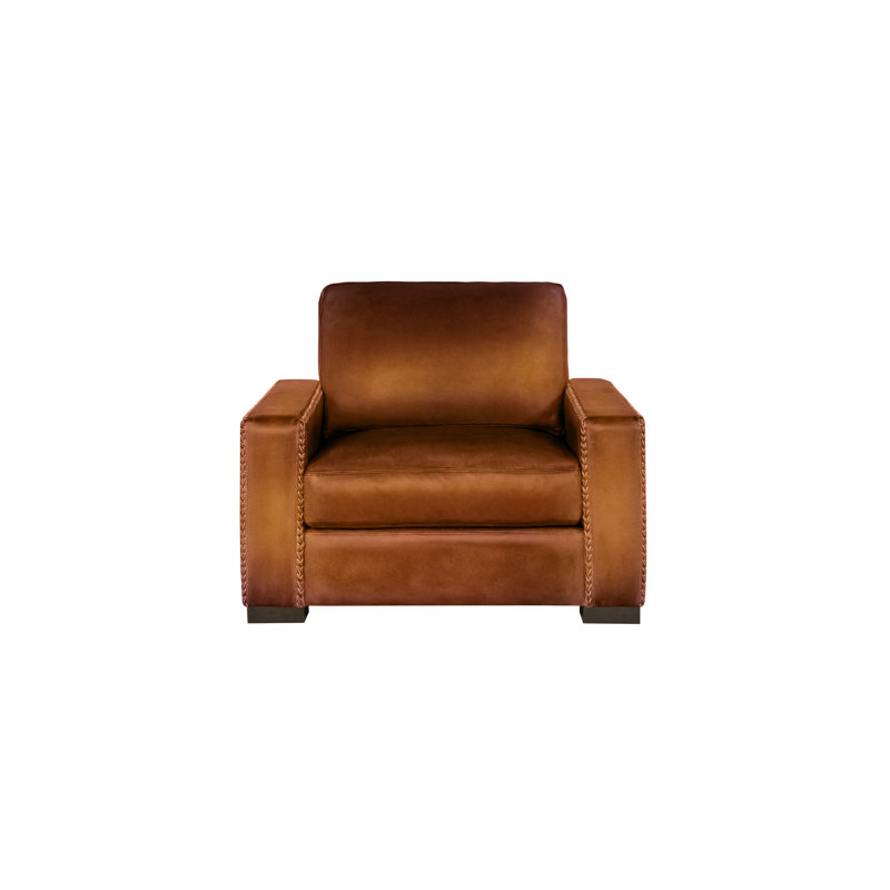 Urban Cowboy Leather Chair And A Half, Cognac (Maestro Artisano), Ash Honey