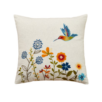 Birds and Flowers Lumbar Pillow