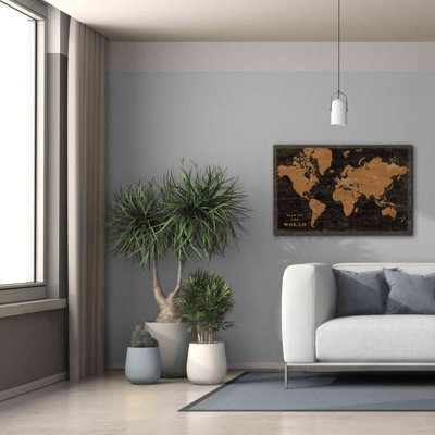 «World Map Industrial» par Sue Schlabach, estampe numérique sur toile