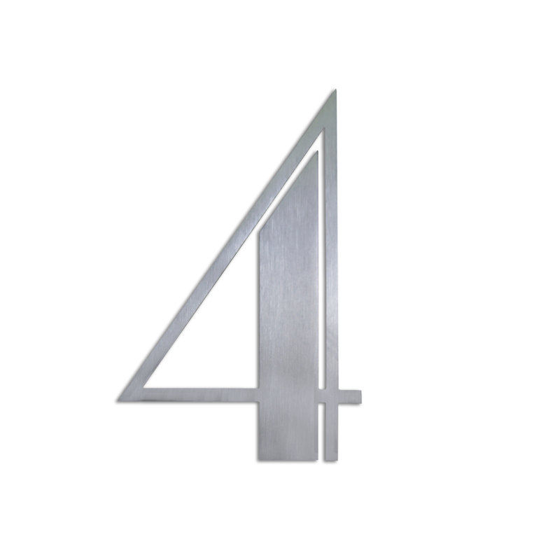 6'' H Reflective Stainless Steel House Number, 4