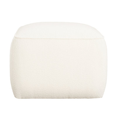 White Boucle Square With Comfort - Rich Cushions From Pocket Coil Springs And Dense Foam, A Modern Home Appeal, 22.35 W X D 16.97 H Upholstered Spring System, Non Marking Foot Caps, Perfect Addition
