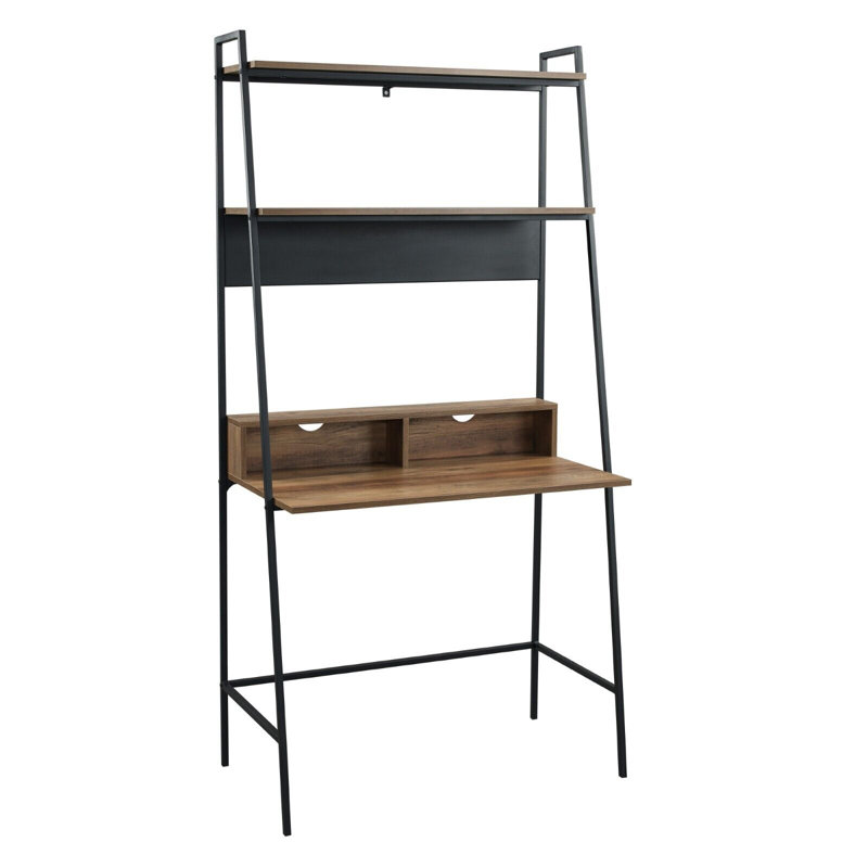 Walburg Steel Leaning / Ladder Desk, Brown