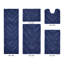 Ensemble de tapis pour salle de bain à chevrons touffetés 100% coton 1990 GSM Hugo Premium avec envers en latex antidérapant, certifié OEKO-TEX®, super absorbant et lavable à la machine, bleu marine-643056217