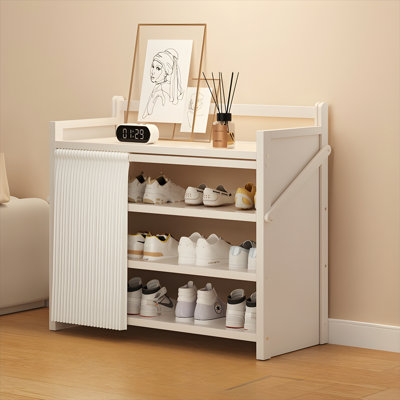 Free Installation Folding Bamboo Shoe Rack Multi-Layer Dust-Proof Storage Cabinet, Space Saving Home Dormitory Entrance Shoe Cabinet