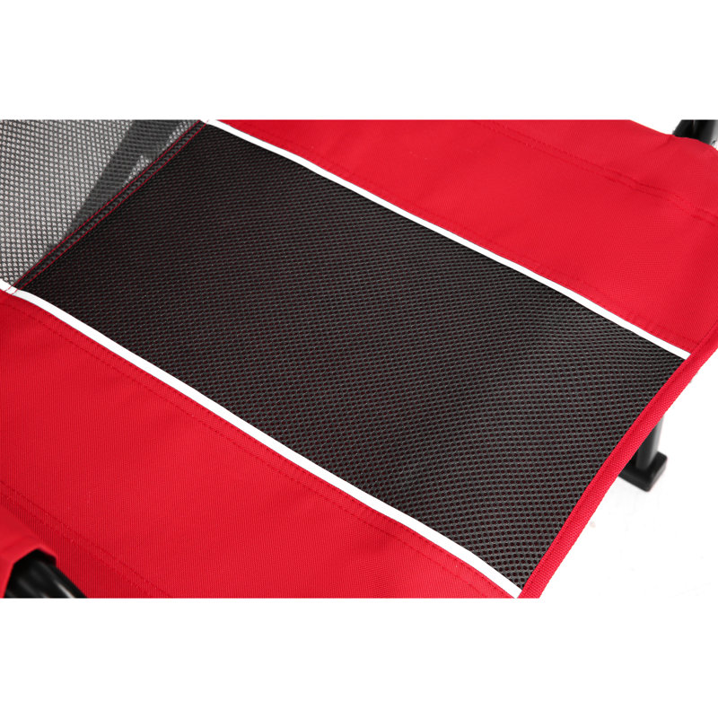 Chaise berçante d'extérieur Freestyle - rouge, avec dossier berçant portatif en maille confortable et pliable