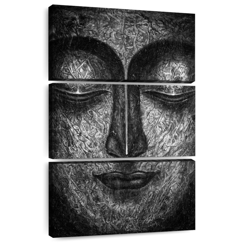 Adella Buddha Face BW, 74" H x 48" W