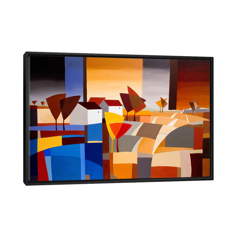 «Hamlet II», reproduction sur toile, H 18 po x l 26 po x P 1,5 po, Toile avec cadre noir, Pas de tapis