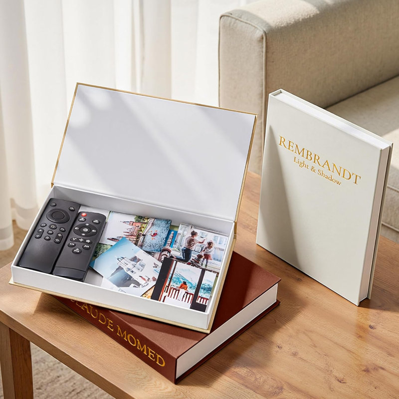 Boîtes de rangement élégantes pour livres, brun