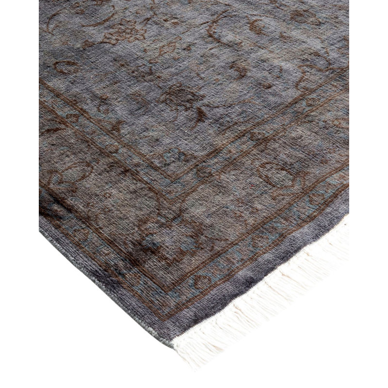 Tapis noué à la main unique en son genre Holsworth - mauve