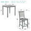 Ensemble de table de salle à manger 5 pièces à hauteur de comptoir, table carrée en bois avec 4 chaises rembourrées
