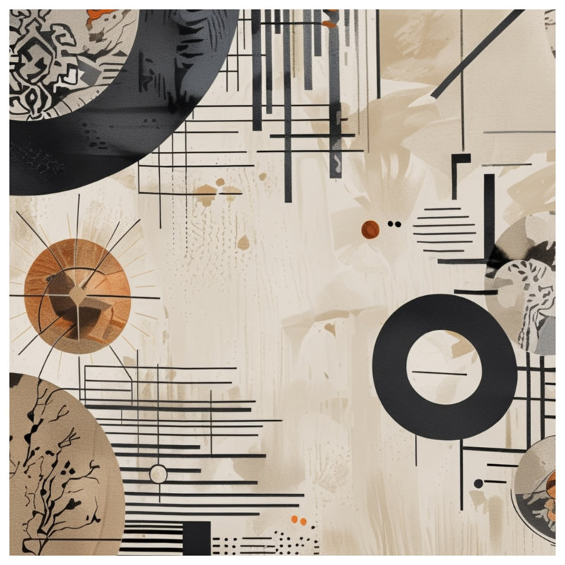 Couvertures géométriques à cercles abstraits, 60in W x 80in H