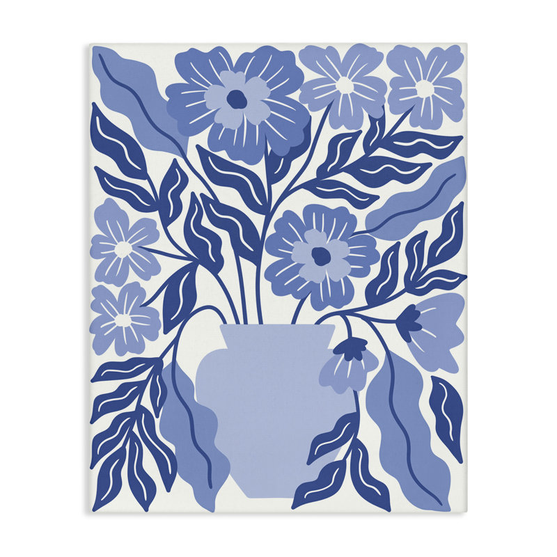 "Blue & White Flower Vase", art mural par Taylor Shannon Designs, H 40 po x l 30 po
