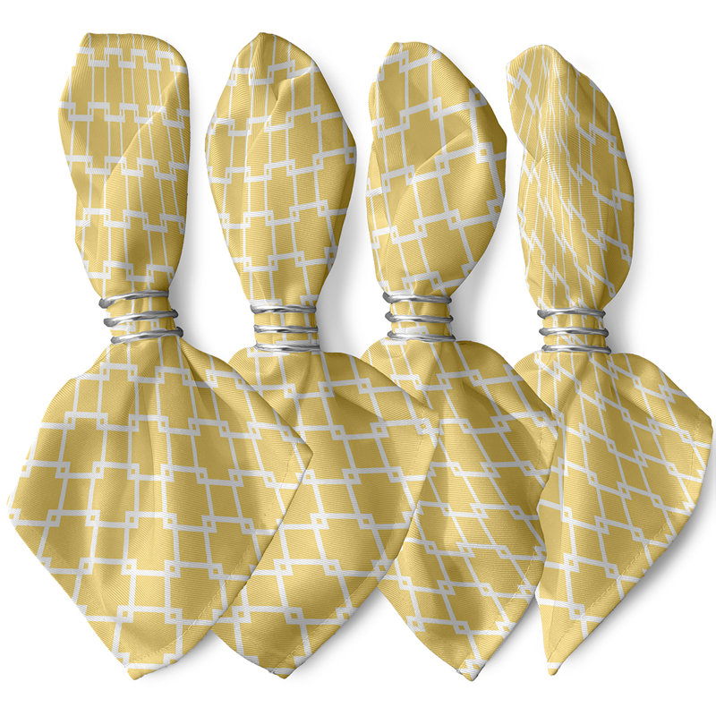 Serviette Link Lock (ensemble de 4), L 18 po x L 18 po, Jaune