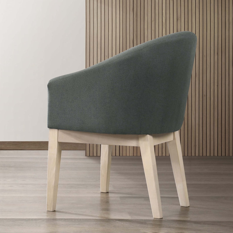 Ensemble de 2 fauteuils demi-tonneau en tissu gris 23 po
