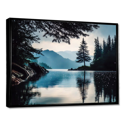 «Morning Lake Calm In Vancouver - Vancouver», art mural sur toile, paysage urbain noir