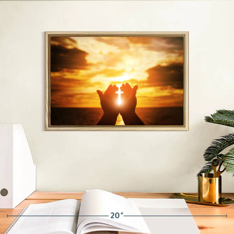 Religion, Cadre flottant en bois naturel, 13 po x 9 po