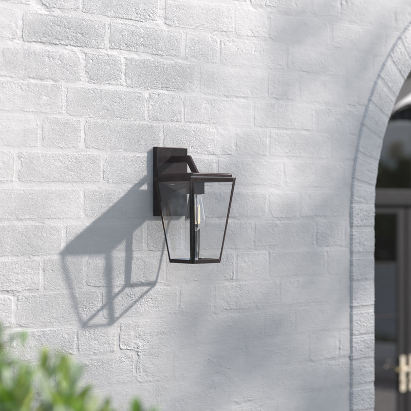 Breton English Bronze Outdoor Wall Lantern, 12.75" H x 6.5" W x 6.5" D