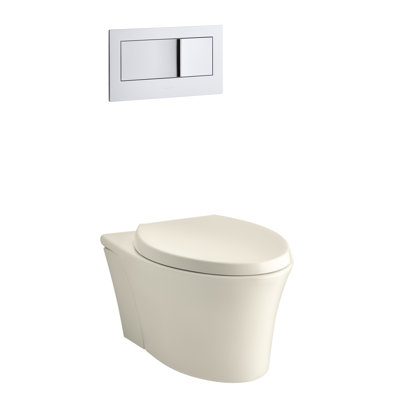 Veil One-Piece Elongated Dual-Flush Wall-Hung Toilet with Reveal Quiet-Close Seat and 2"X6" In-Wall Tank and Carrier System