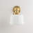 1-Light Armed Brass Glass Wall Sconce-1873755408