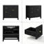 Ensemble de meuble-lavabo sur pied simple 36 po avec lavabo en céramique Lumina, noir, contreplaqué de bois franc, portes à fermeture en douceur et rangement réglable intérieur-2129112189-2129112191