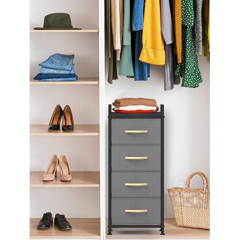 12.6 " W 4 - Drawer Dresser, Gray