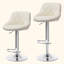 Swivel Upholstered Adjustable Height Counter Stool with Metal Frame-121141959