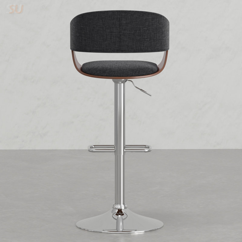 Tabouret de bar réglable et pivotant avec design ergonomique et tissu d'aspect lin durable, parfait pour la cuisine et les sièges de bar, tabouret de bar