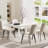 70.86'' Dining Table Set,Extendable Double Pedestal Dining Set For 4-6-152894026-152894024-152894020