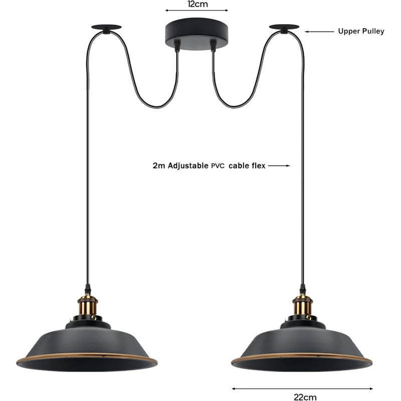 2 - Light Black Bowl Pendant