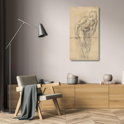 "A Standing Male Nude" by  Giovanni Battista Naldini - Gallery Wrap Canvas Wall Art