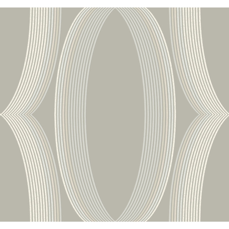 Progression Ogee Wallpaper Roll, Light Neutral