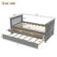  Lit de jour simple avec lit gigogne et tiroirs, structure de lit en bois massif pour chambre d'amis, gris-1538637152