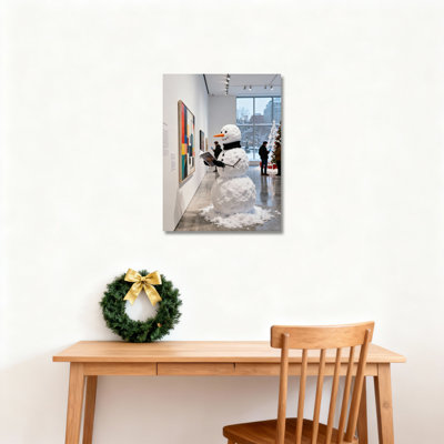 Bonhomme de neige, lecture d'art sur toile