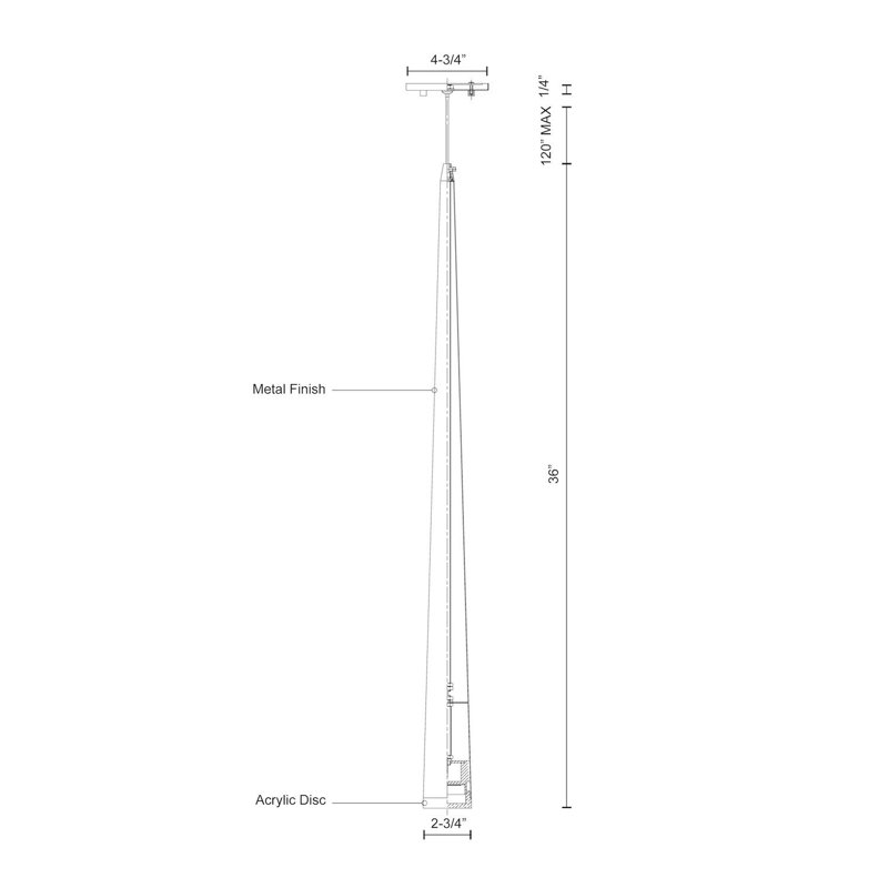36" White Glass LED Pendant Light with Brushed Nickel Finish