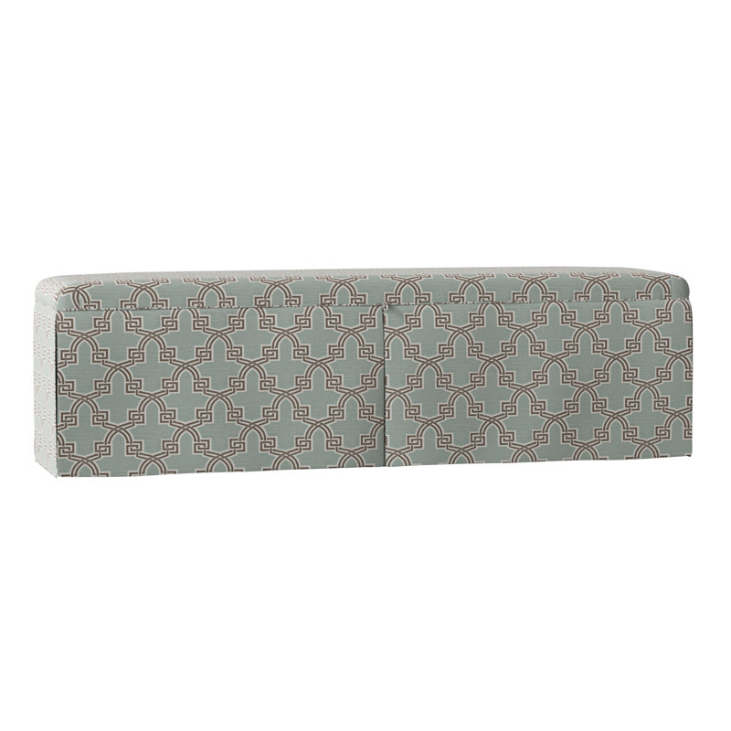Ryan Upholstered Storage Bench, 21" H x 72" W x 18" D, Taylor Aqua, Tan