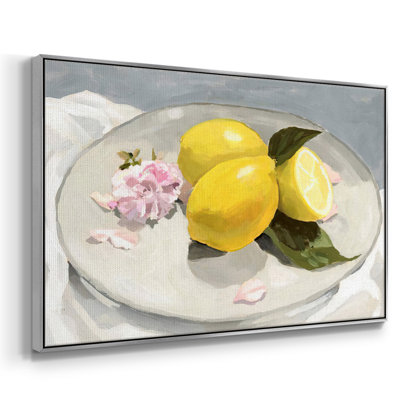 «Lemons on a Plate II», reproduction sur toile flottante