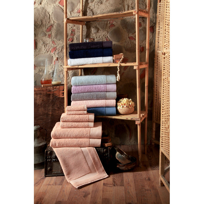 Ensemble de serviettes de bain 2 pièces en coton Marcial, Noisette
