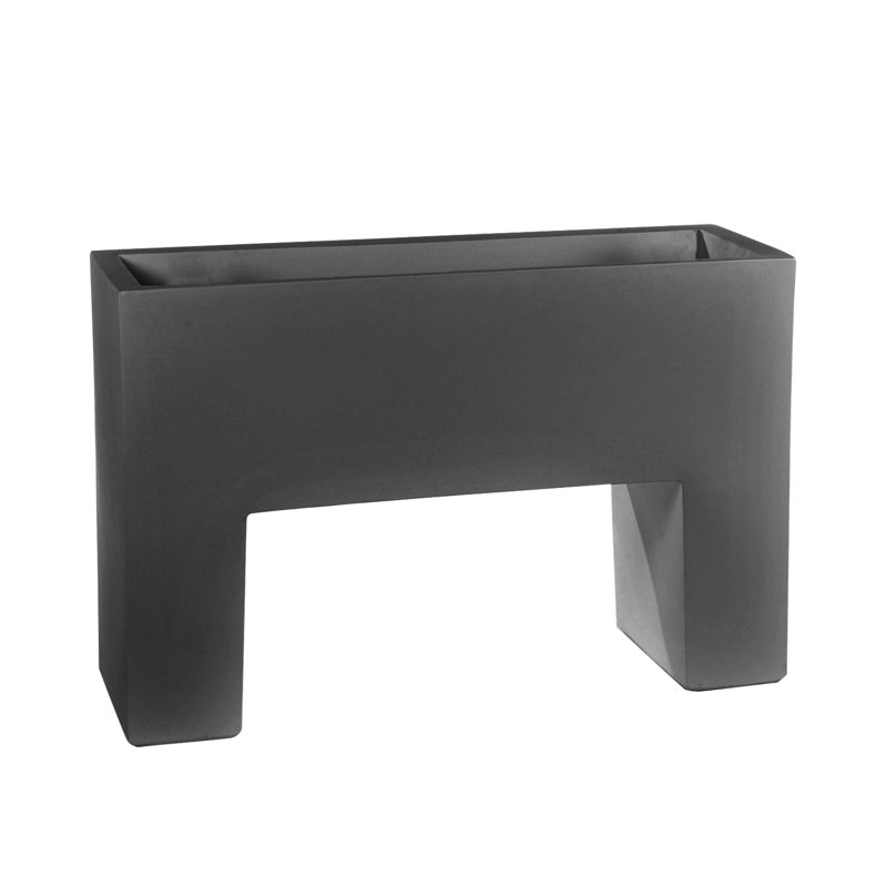 Muro Resin Elevated Planter, 7.75" H x 11.75" W x 4" D, Anthracite
