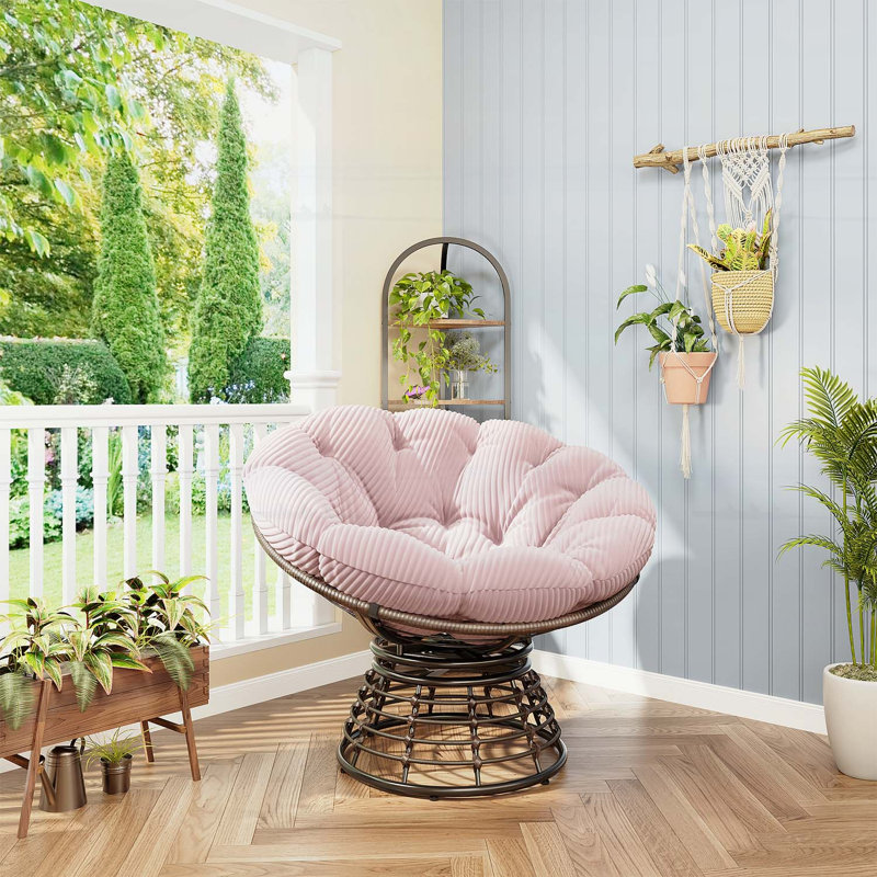 Fauteuil Papasan ergonomique et confortable, Rose
