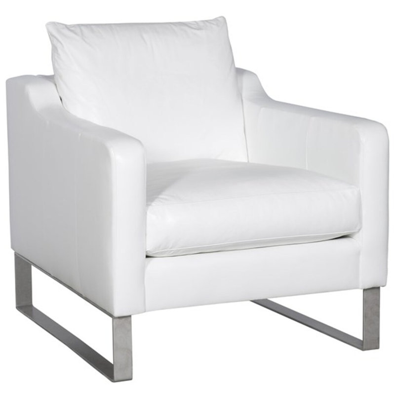 Thea Armchair, Regent Chalk Genuine Leather