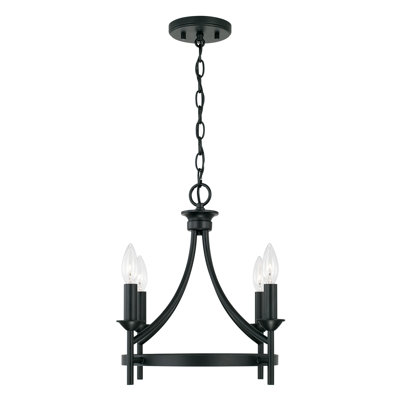 4 - Light Matte Black Candle Style Pendant