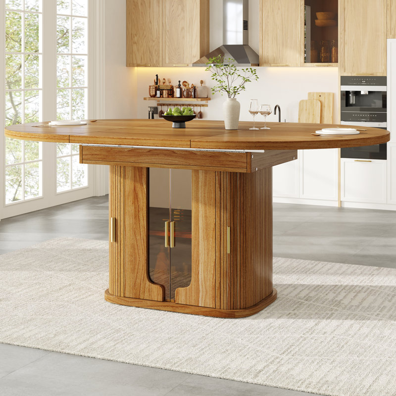 Extendable Oval Dining Table, Natural