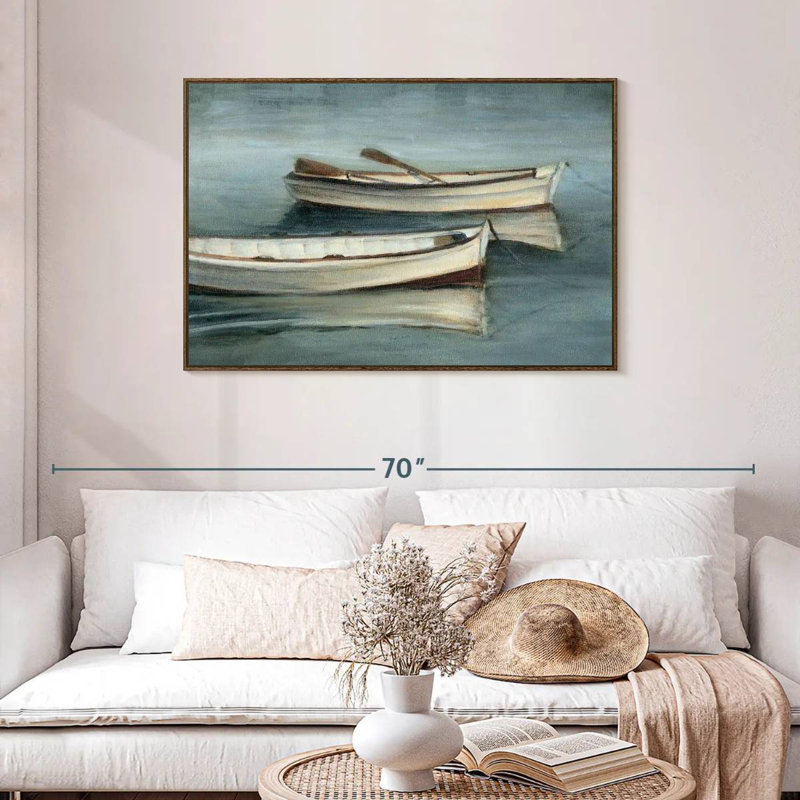 Petites eaux calmes I, Cadre flottant en noyer, 43 po x 29 po