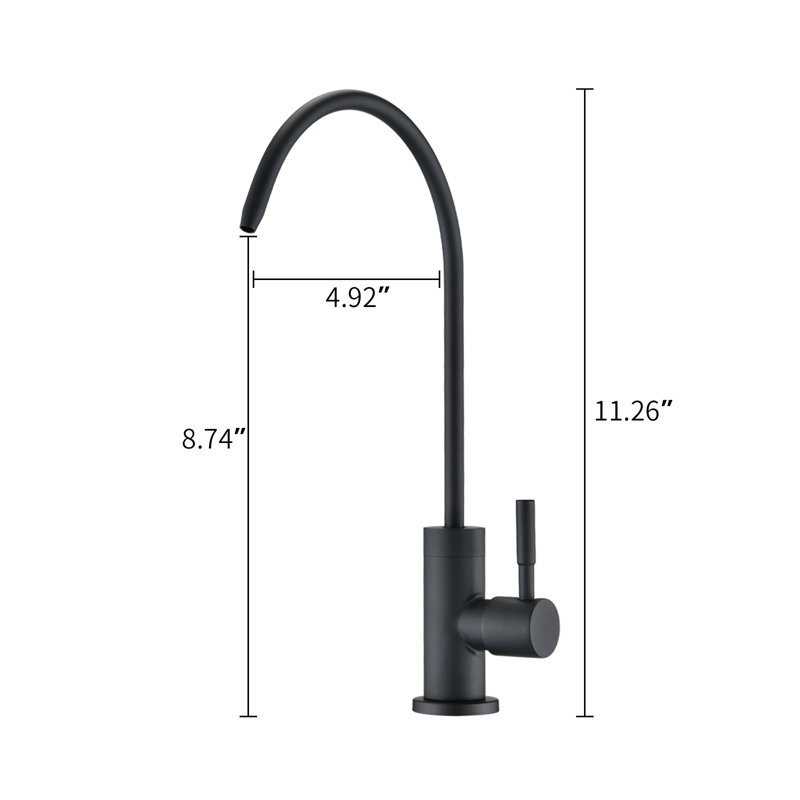 Robinet de cuisine à poignée d'eau, Noir mat