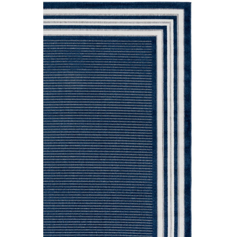 Adhamh 303 Area Indoor/Outdoor Area Rug In Blue / Ivory, Runner 2'2" x 9'