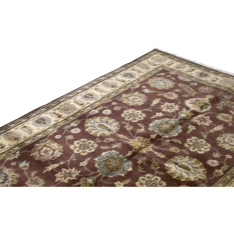 Tapis moka et ivoire noué à la main de haute qualité