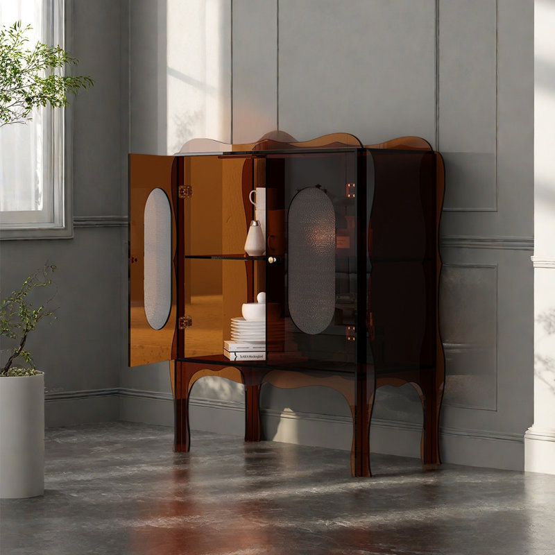 Armoire décorative moderne en acrylique à double porte, Tanné
