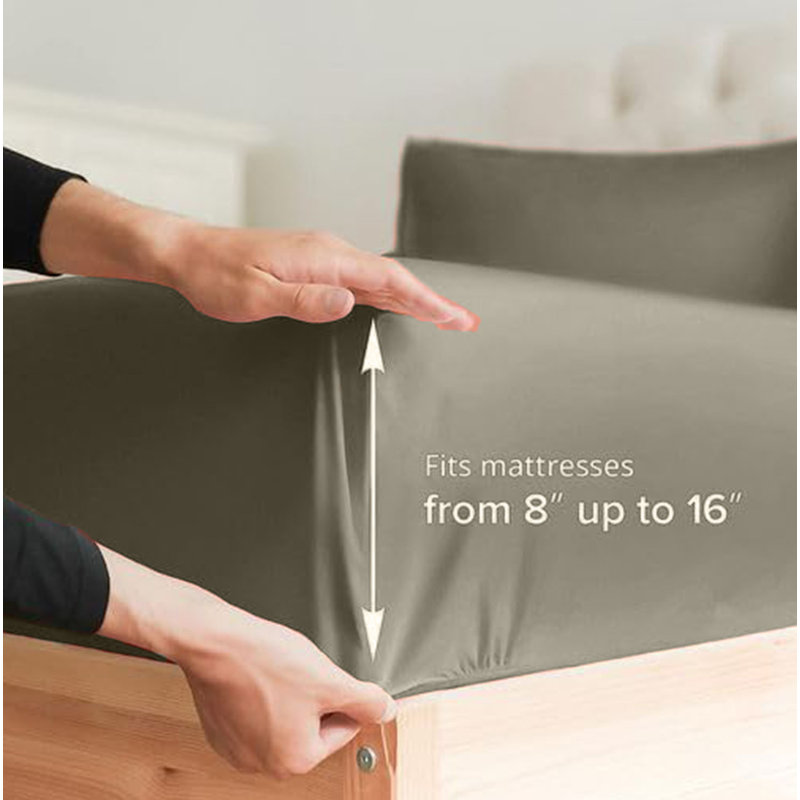  Ensemble de draps en rayonne de bambou 4 pièces Premium Luxury, Ensemble de draps pour lit simple avec deux taies 