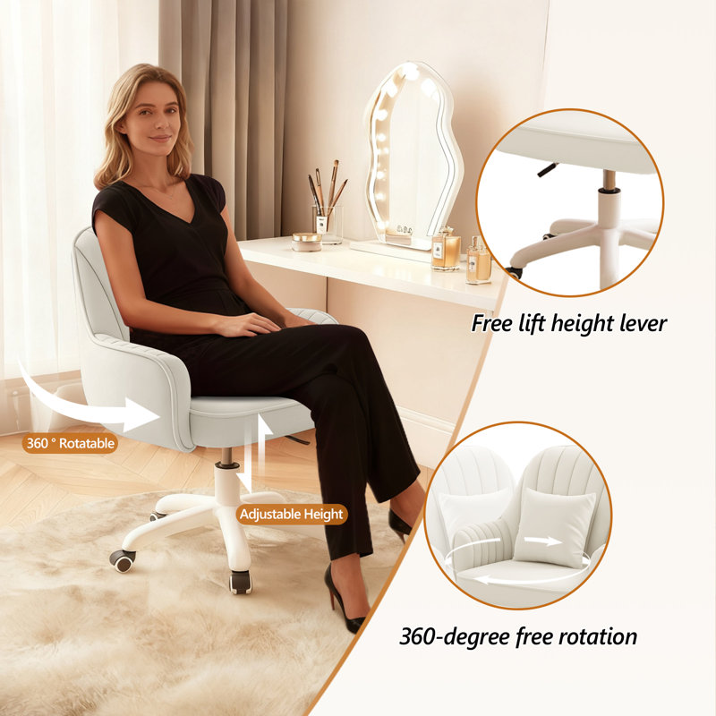 Fauteuil de bureau en velours XUEGW, White